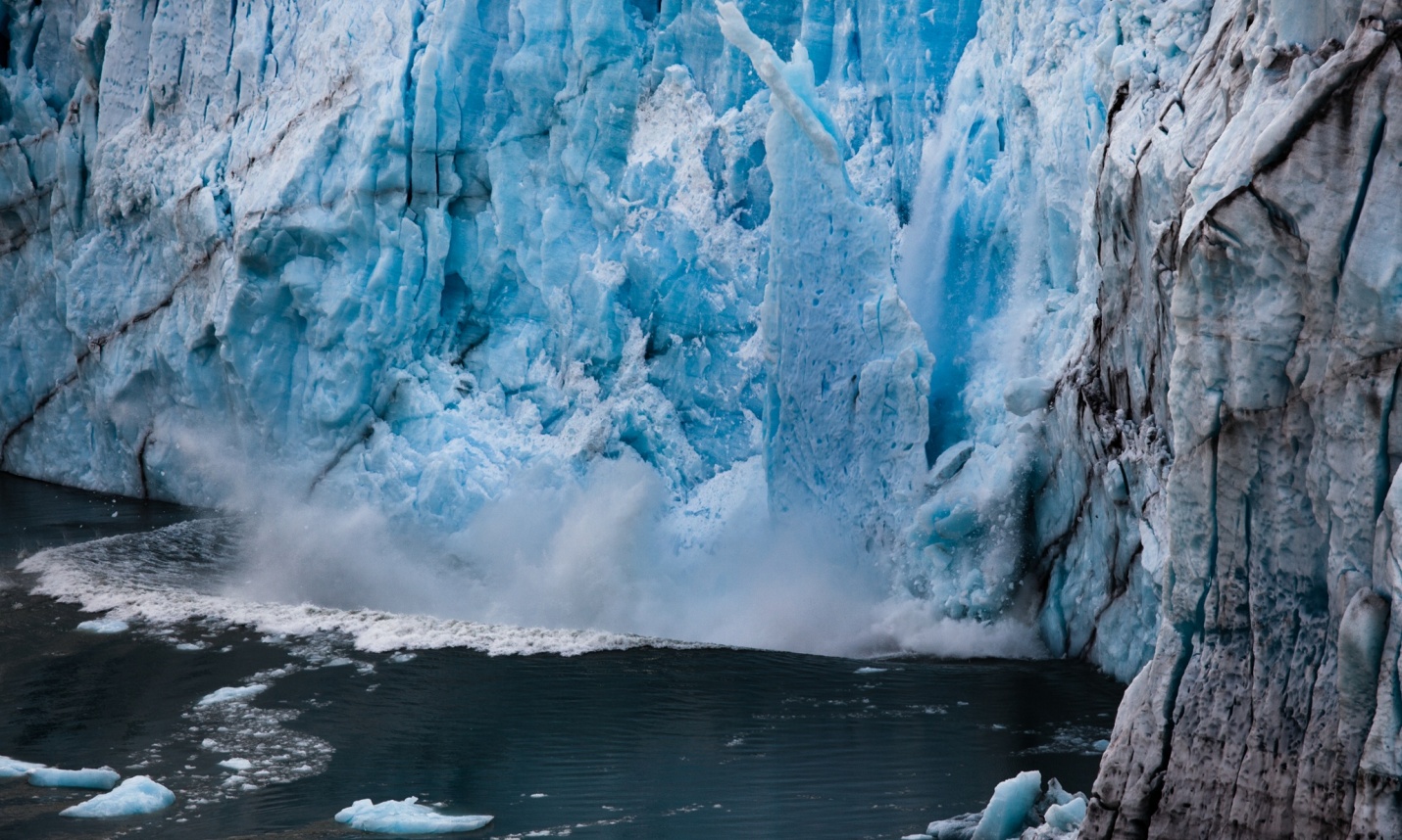 A chunk of ice breaks off from the Perito Moreno glacier in Argentina
