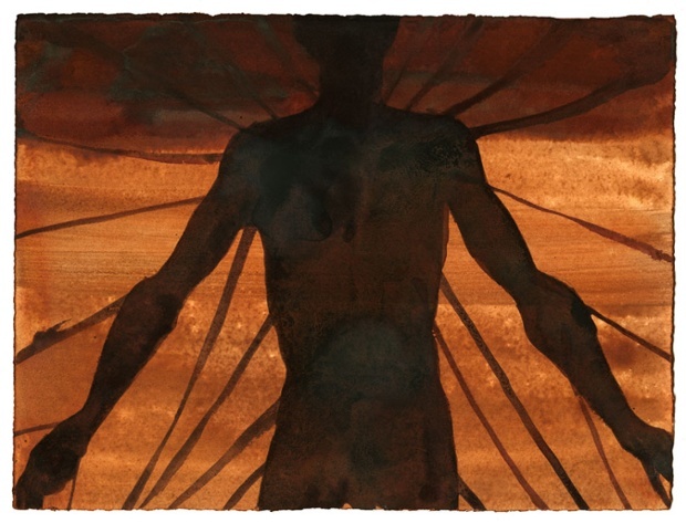 Antony Gormley,CONNECTION, 2001, Aniline dye on paper, 28 x 38cm, © the artist